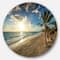 Designart - Beautiful Caribbean Vacation Beach' Disc Large Beach Large Metal Circle Wall Art